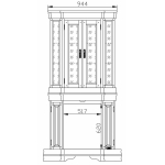 Шкаф с витриной угловой "Маэстро" эскиз 108 (портал камина)