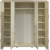 Шкаф для одежды 4Д Амадей П6.635.1.01 Античная темпера с золочением внутреннее устройство