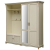 Шкаф комбинированный Алези 2з-01 (прихожая) Слоновая кость с золочением