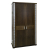 Шкаф для одежды Тунис П 344.06 Венге с серебрением