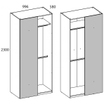 Шкаф угловой 1DG SIMPLE варианты сборки