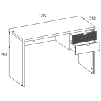 Стол письменный 2S SIMPLE чертёж 2