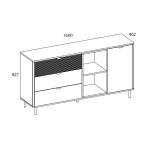 Тумба 1D3S2N SIMPLE размеры 1